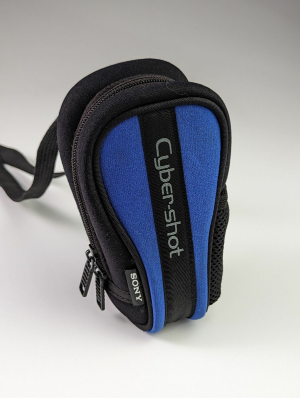 Very Nice Vintage Sony Cyber-shot Neoprene Belt Pouch LCS-PGX - Black/Blue