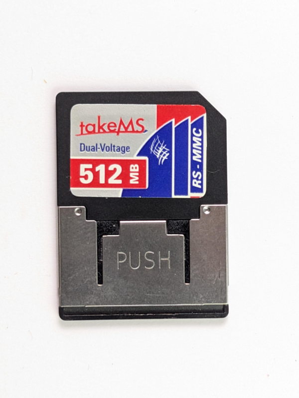 Rare! Vintage TakeMS Rs-MMC Mobile 512MB for Old GSM Phones + SD Adapter & Holder